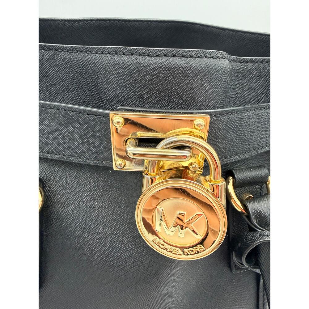 Michael Kors Hamilton Large N/S Tote – Black Saffiano Leather & Gold Hardware - Picture 3 of 16